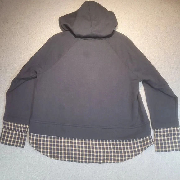 Tommy Hilfiger Women's L Sleeve Navy/Plaid Layered Look Sweatshirt Hoodie SIZE? - Picture 10 of 12